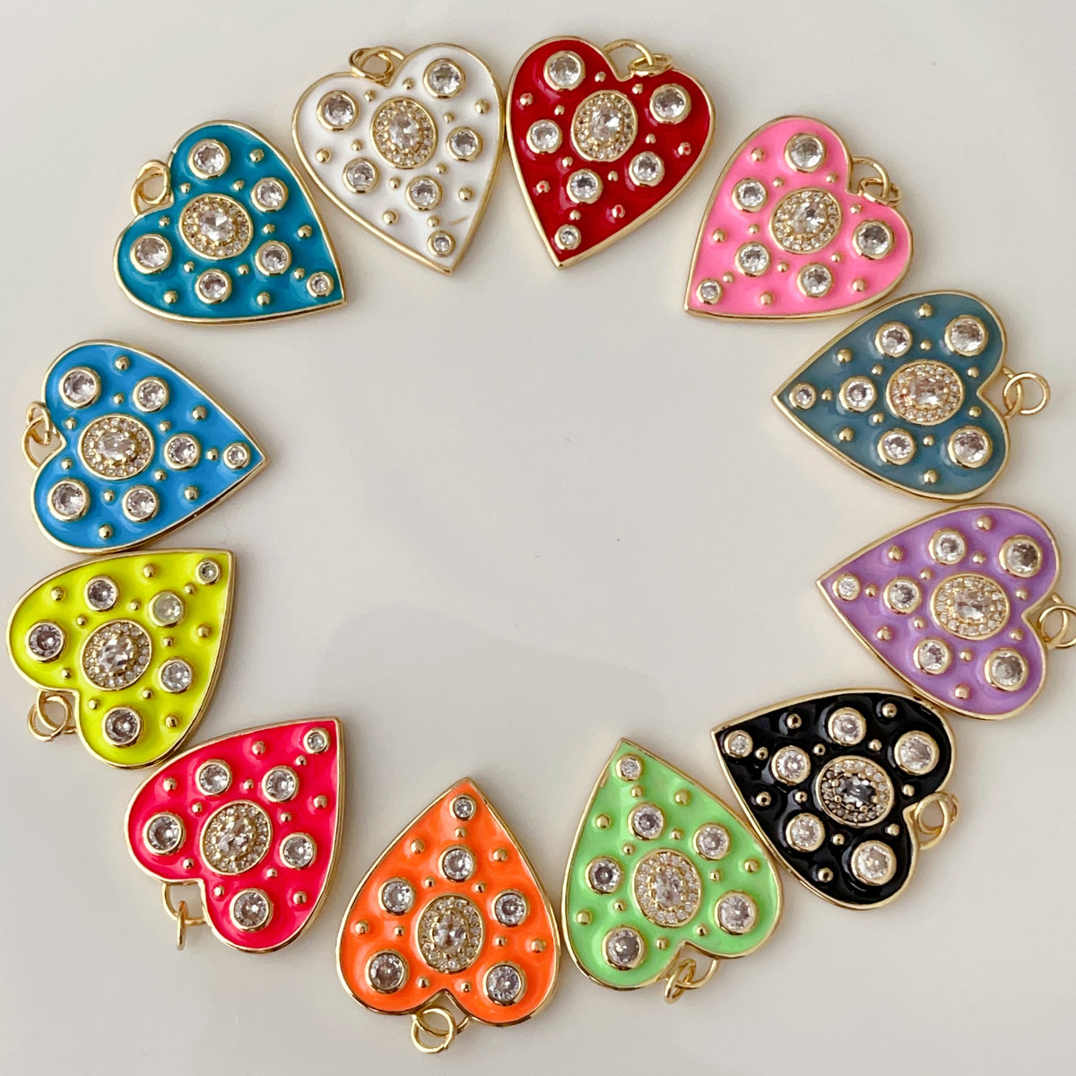 Enamel heart pendant