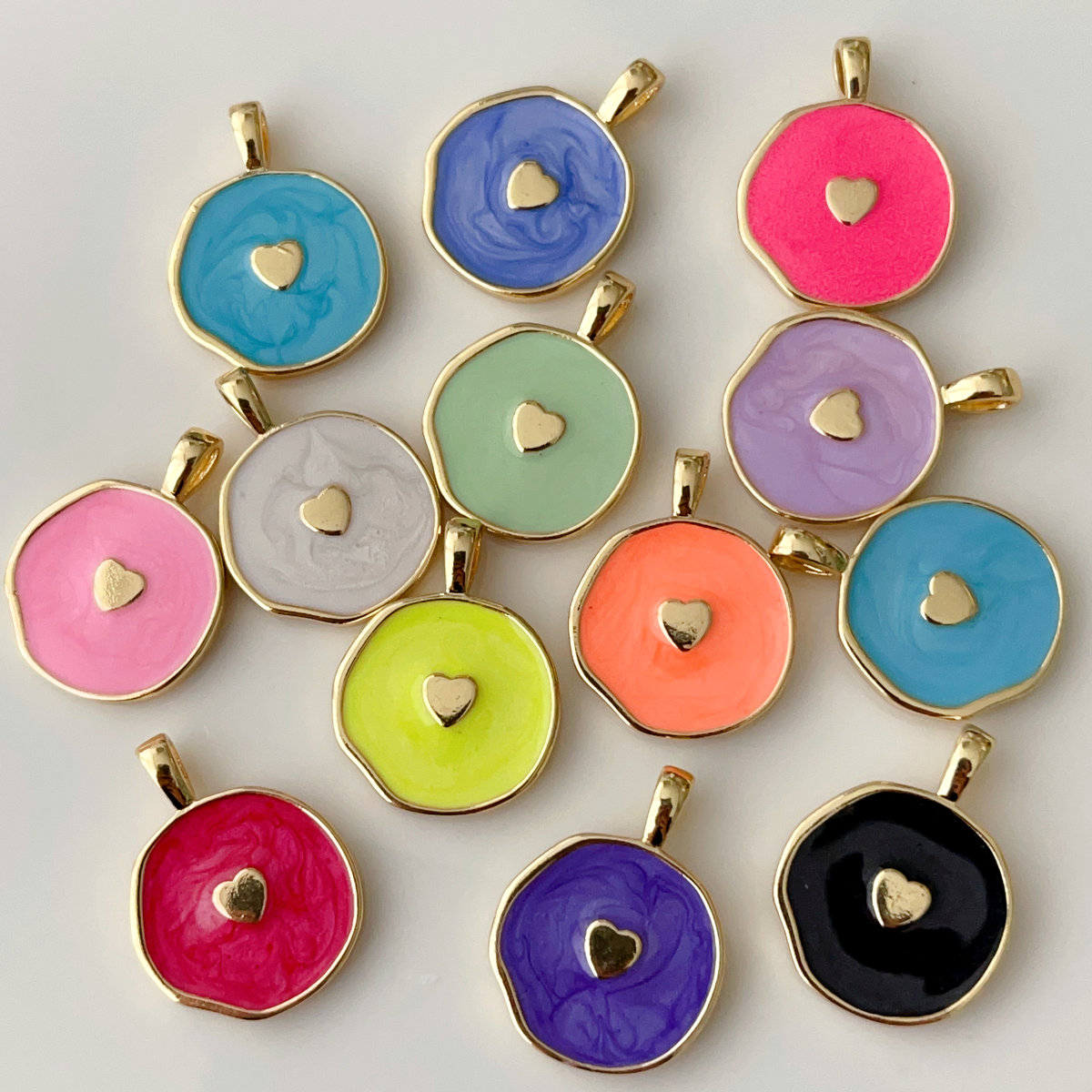 Enamel heart charm