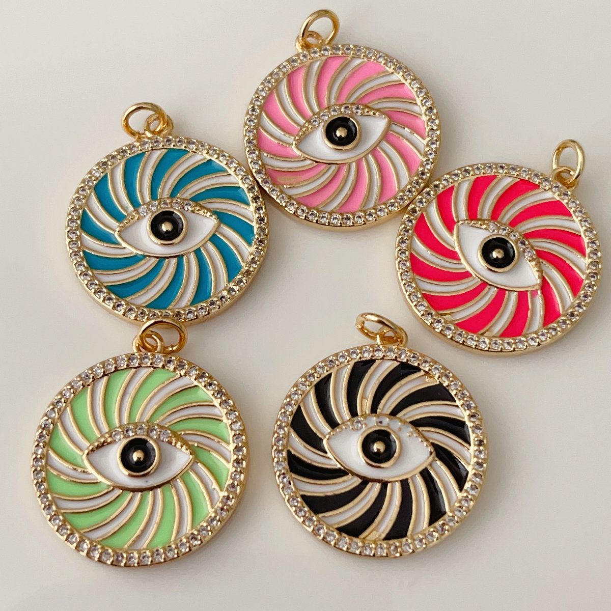 Enamel eye pendant