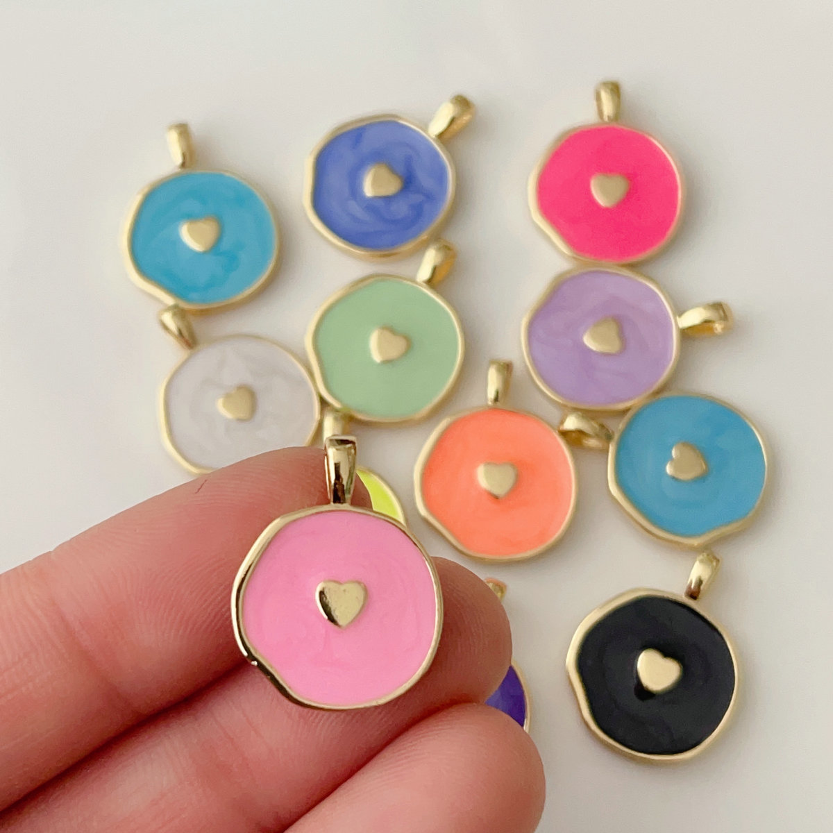 Enamel heart charm