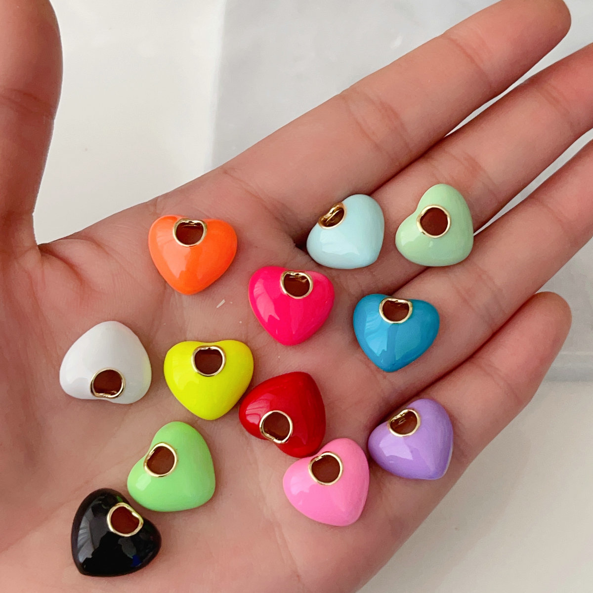 Enamel heart charm