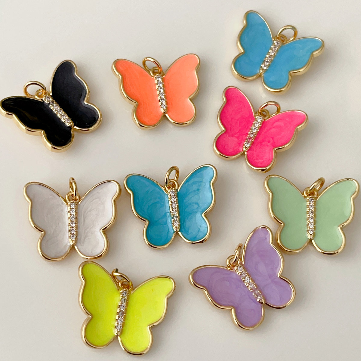 Enamel butterfly pendant