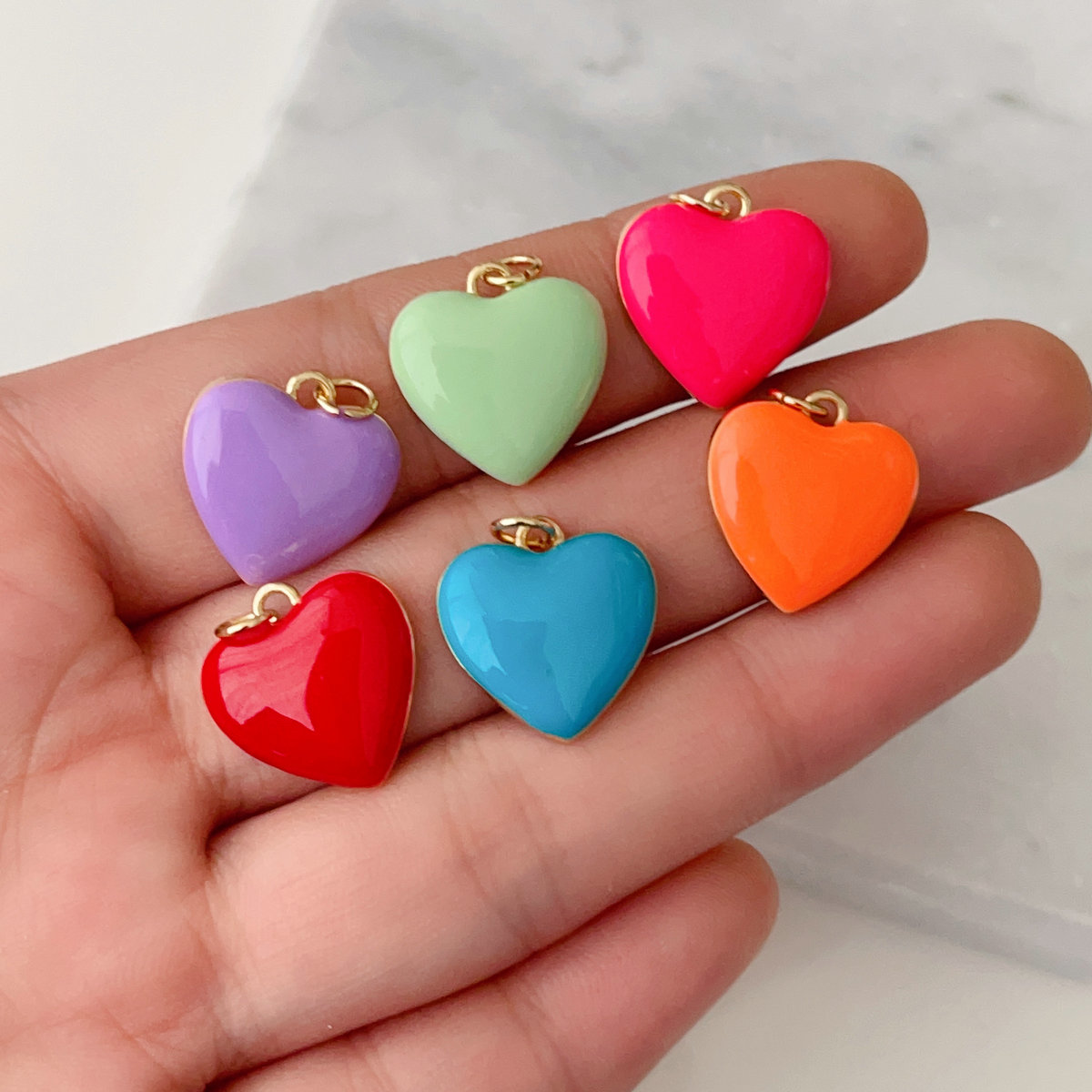 Enamel heart charm