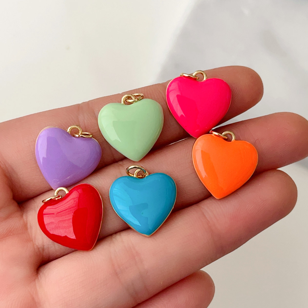 Enamel heart charm