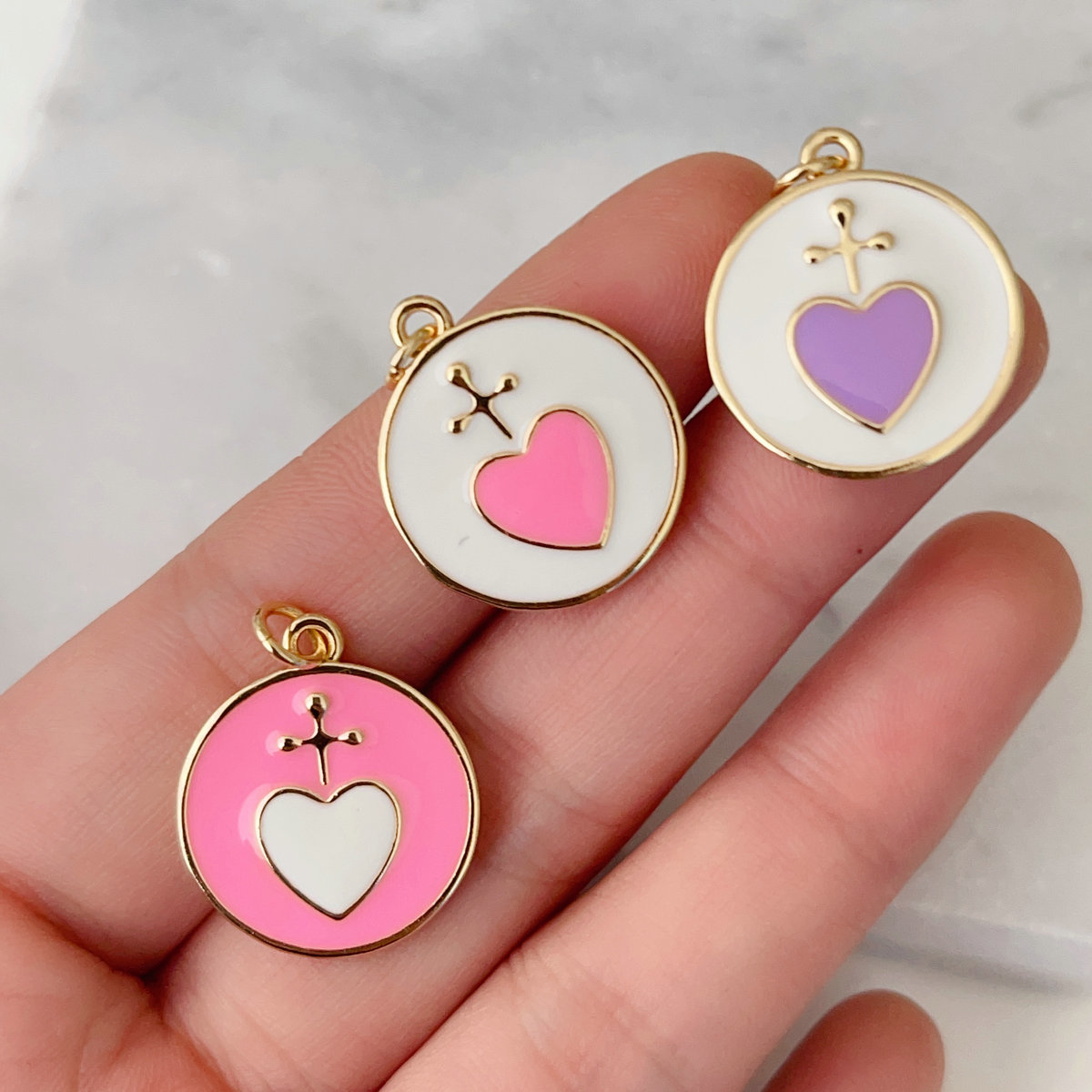 Enamel heart pendant
