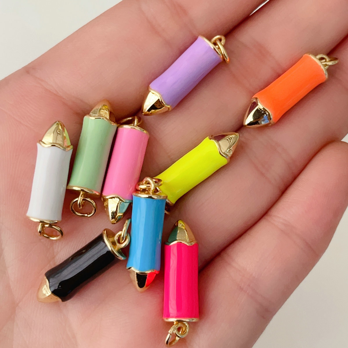 Enamel pencil pendant