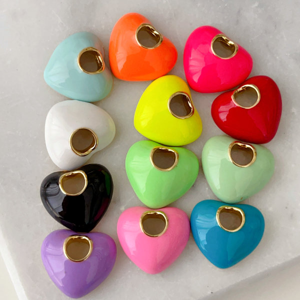 Enamel heart charm