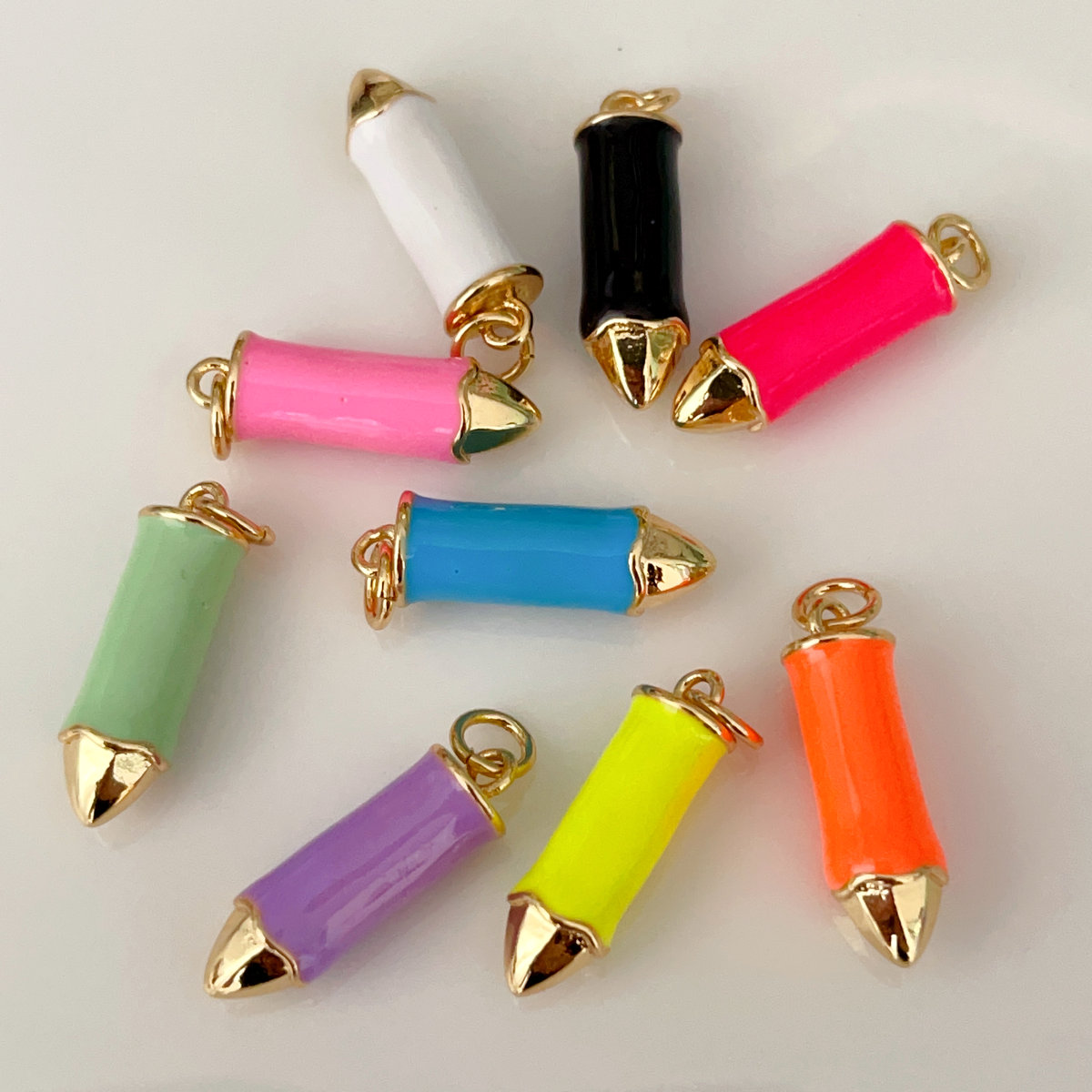 Enamel pencil pendant