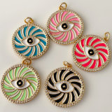 Enamel eye pendant