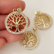 Pave round tree pendant