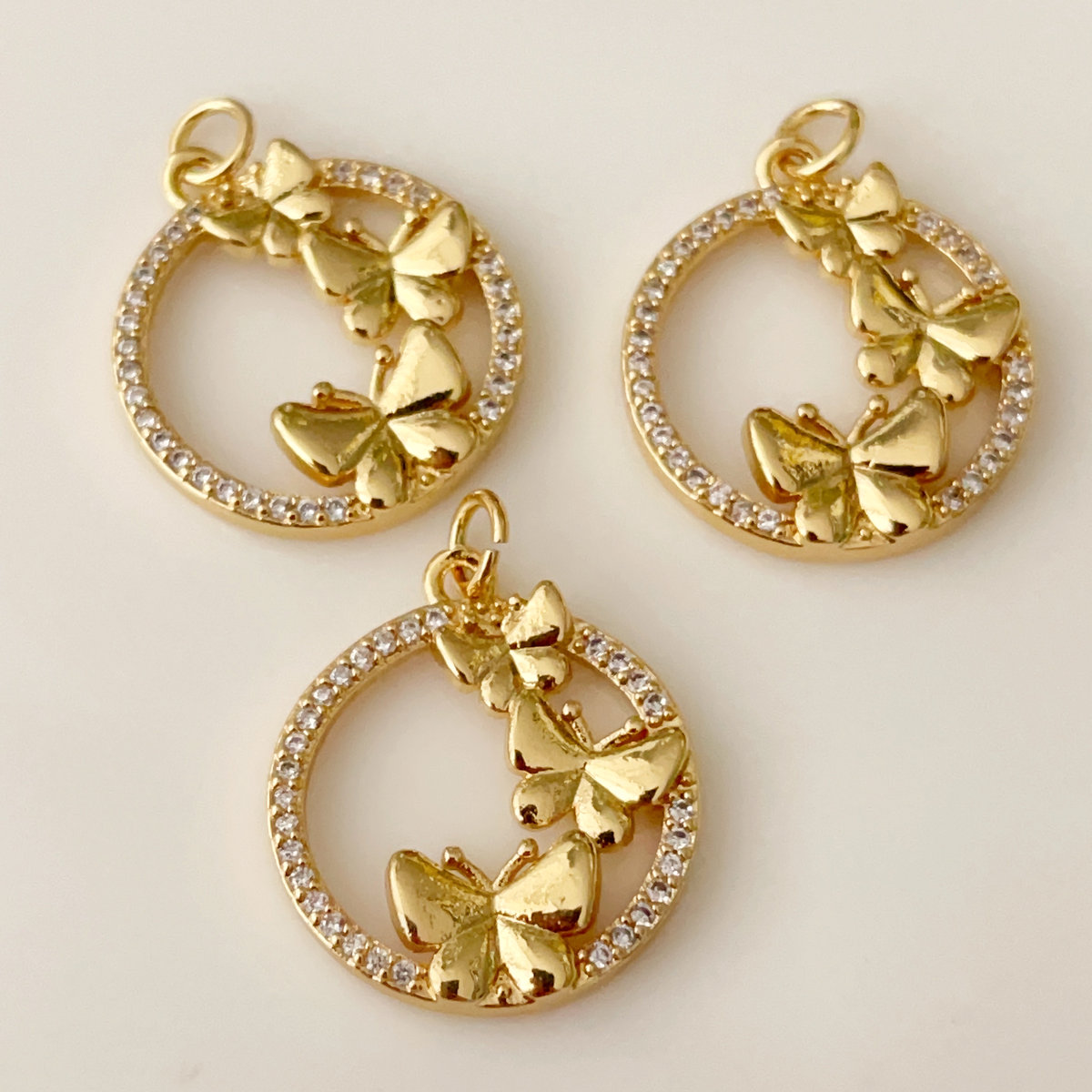 Pave butterfly charm