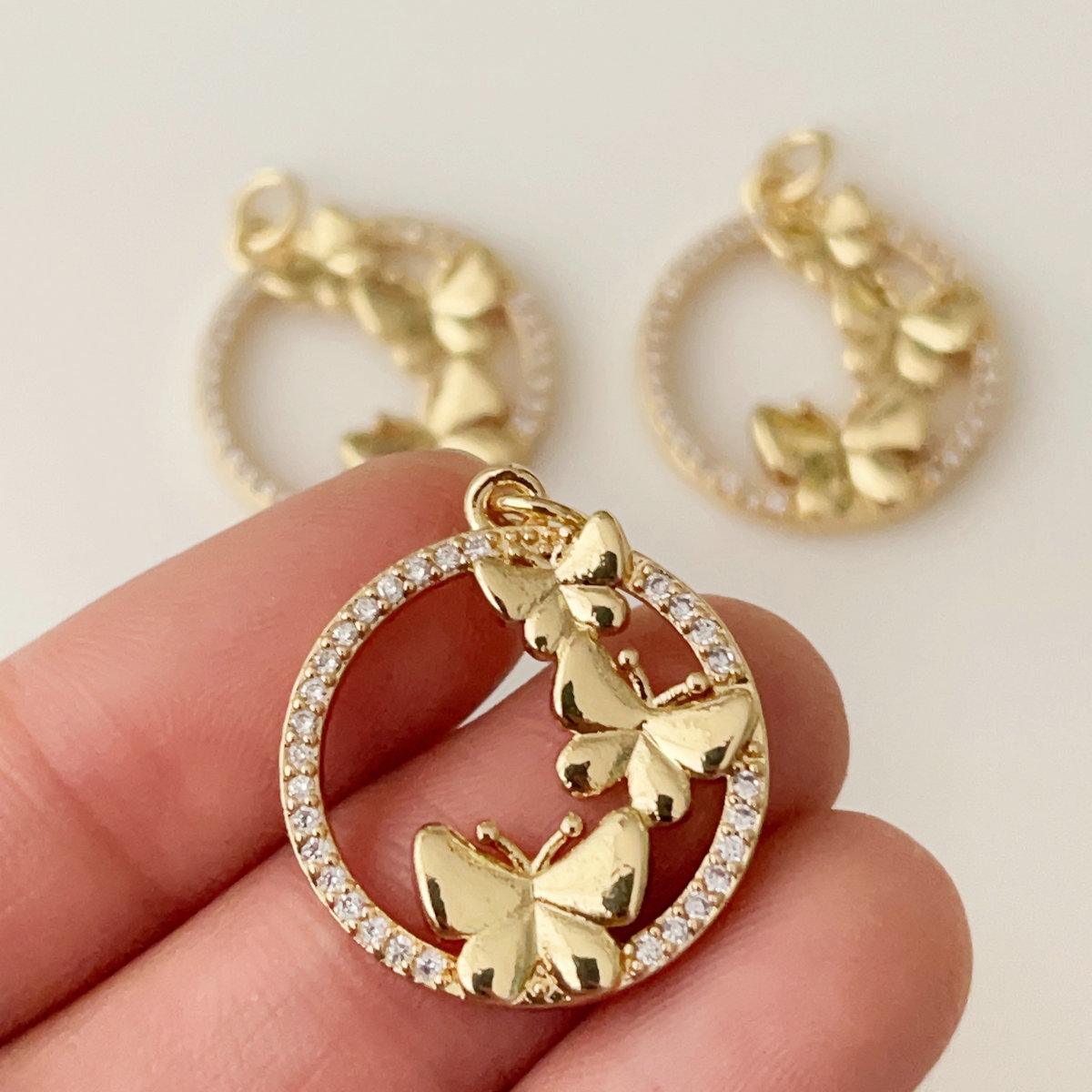 Pave butterfly charm