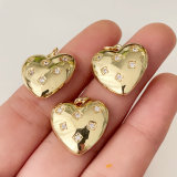 Pave gold heart star charm