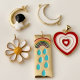 Enamel bear flower pendant