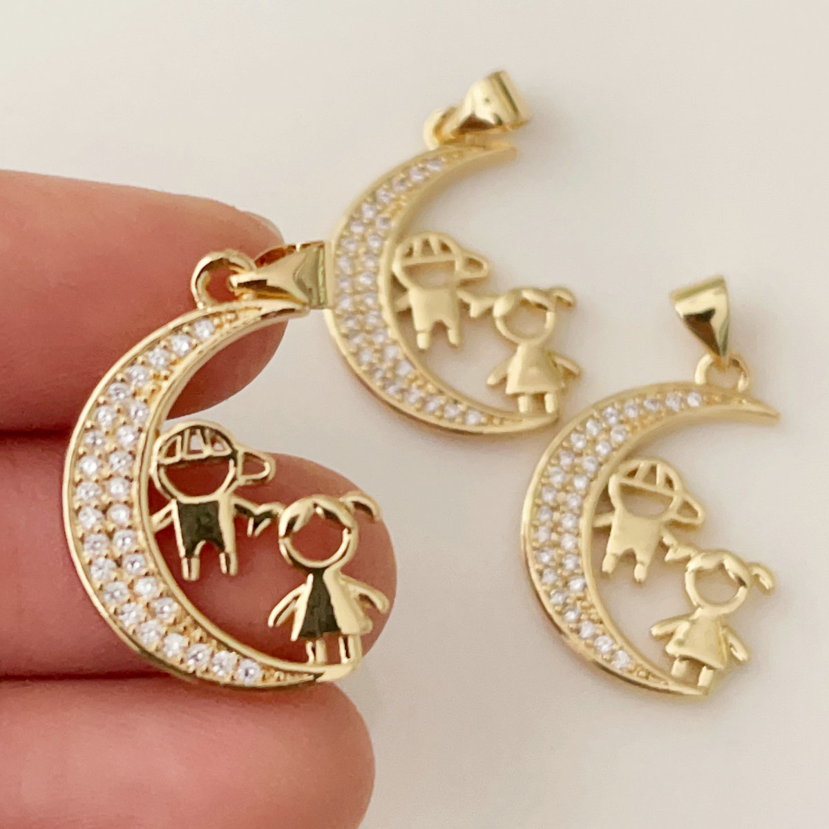 Moon girl and boy charm
