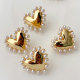 Pearl heart earrings stud