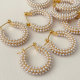 Mini pearl hoops earrings