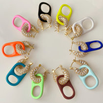 Enamel big nose earrings
