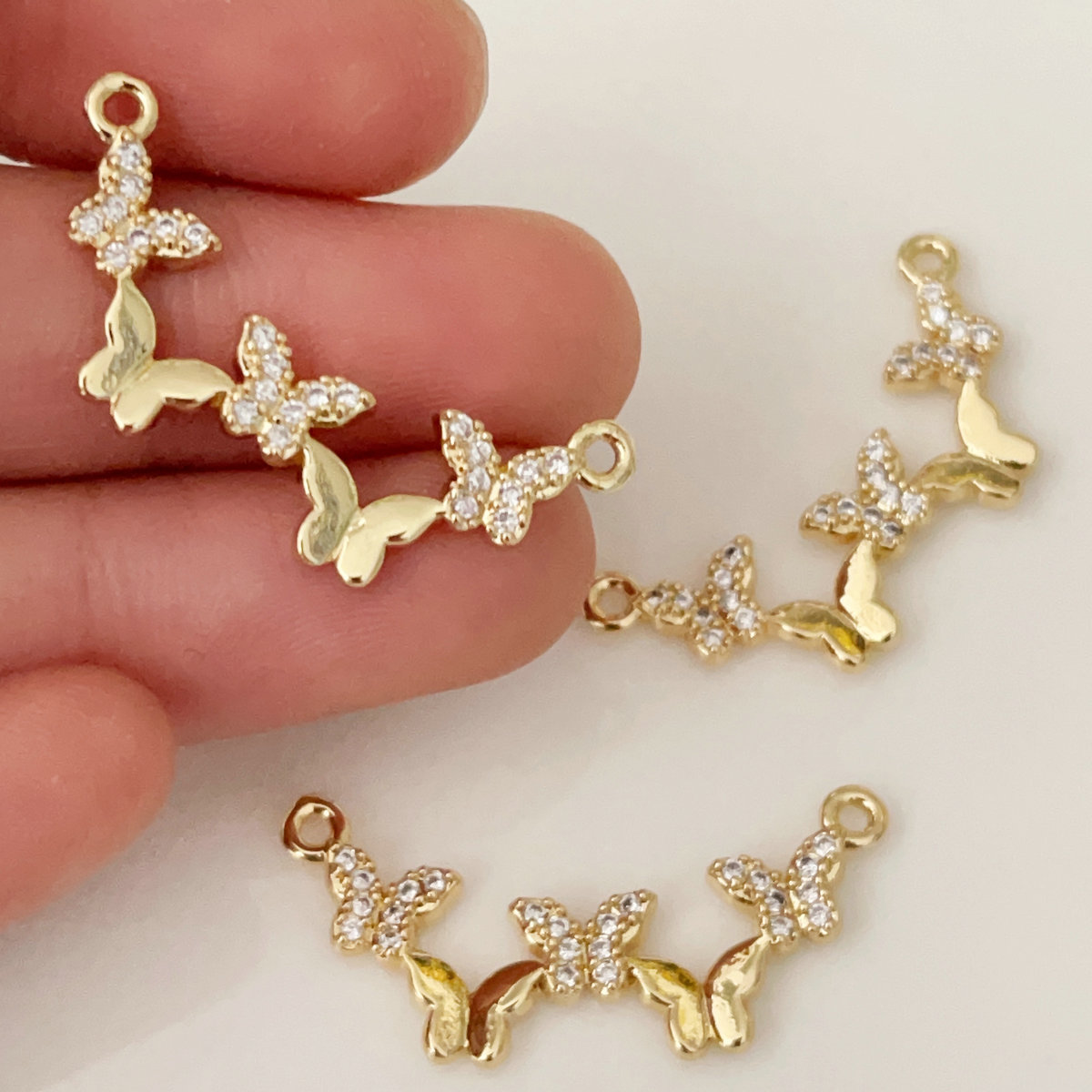 Pave butterfly charm
