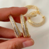 Pave big hoop earrings
