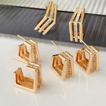 Pave square earrings