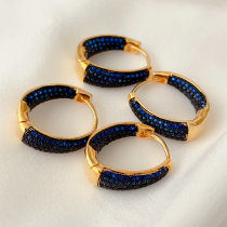 Blue zircon hoop earrings