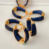 Blue zircon hoop earrings