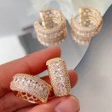 Pave zircon hoops