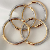 Gold and silver mix hoop earrings