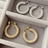 Mirco pave zircon circle hoops