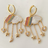 Fine rainbow pendant earrings