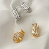 Simple zircon suqare earrings