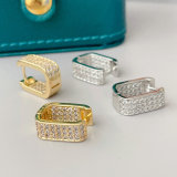 Simple zircon suqare earrings