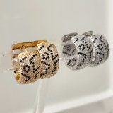 豹纹锆石耳圈耳环 豹纹锆石耳圈耳环  Leopard pattern zircon earrings