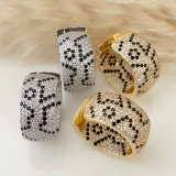 豹纹锆石耳圈耳环 豹纹锆石耳圈耳环  Leopard pattern zircon earrings