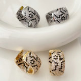 豹纹锆石耳圈耳环 豹纹锆石耳圈耳环  Leopard pattern zircon earrings