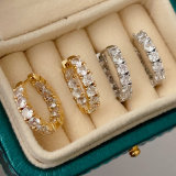 Simple zircon hoop earrings 18mm