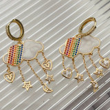 Fine rainbow pendant earrings