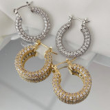 Mirco pave zircon circle hoops
