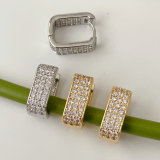 Simple zircon suqare earrings
