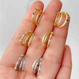 Zircon fan earrings