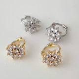 Pave flower earings