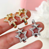 Pave star earrings