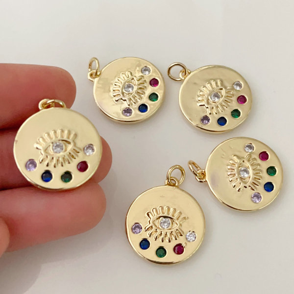 Round colorful eye pendant
