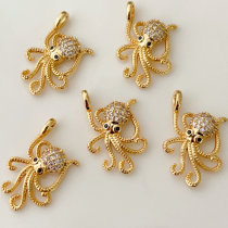 Pave octopus pendant