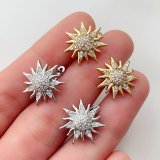 Pave zircon sunflower earrings