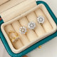 Pave flower earings
