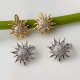 Pave zircon sunflower earrings
