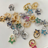 Colorful zircon star drop earrings