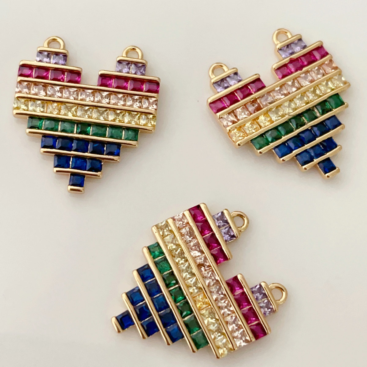 Rainbow heart pendant